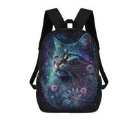 sinyumoney Cosmic Cat Fantasy Art Print School Backpack Lightweight Schoolbag Dayback Bookbag College for Camping Outdoor Adventures And Daily Travel 17inch