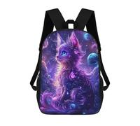 sinyumoney Cosmic Cat Fantasy Art School Bag 3D Printed Children's School Backpack Casual Fashion Travel Backpacks for Kids School Students 17inch