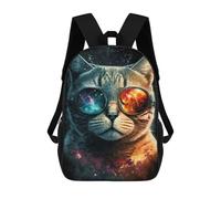 sinyumoney Cosmic Cat Goggles Backpack Cartoon Plush Bag, 3D Backpack for Kids School Bag Birthday Gift Idea for Boys And Girls 17inch