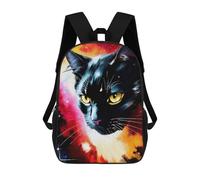 sinyumoney Cosmic Cat Portrait-14 Kids Backpack, Backpack School Bag, Backpacks Kids School 3D Printed School Bags for Elementary And Middle School Students Teens Birthday Gift 17inch