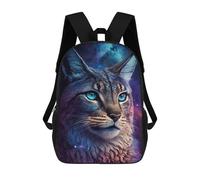 sinyumoney Cosmic Cat Portrait-15 17 Inch Backpacks Kids Schoolbag,3D Printed Elementary And Middle School Students Backpacks for Boys Girls