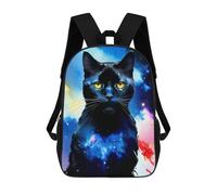sinyumoney Cosmic Cat Portrait-15 Backpacks Kids School Backpack School Bag 3D Printed School Bag for Boys Elementary And Middle School Students 17inch