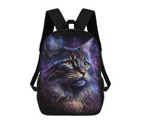 sinyumoney Cosmic Cat Portrait-29 Backpack School Daypacks Business Backpack Water Resistant Bookbag for Camping Outdoor Adventures And Daily Travel 17inch