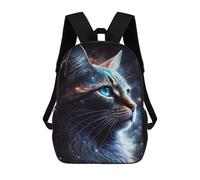 sinyumoney Cosmic Cat Portrait-35 Children's Backpacks School Backpack 3D Printed for Kids Travel Rucksacks Book Bags Kids 17inch School Bag