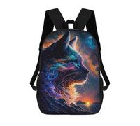 sinyumoney Cosmic Cat Portrait-9 School Backpack Fashion Stationery Backpack Waterproof Casual Daypacks for Men/Women 17inch
