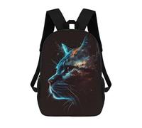 sinyumoney Cosmic Cat Profile Rucksack Lightweight Casual Daypack School Backpacks- Perfect for Travel, Work And Daily Use 17inch