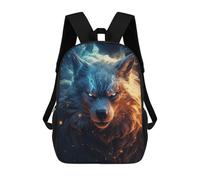 sinyumoney Cosmic Celestial Wolf School Backpack Water Resistant Computer Rucksack for Campus Outdoor Travel Sports 17inch