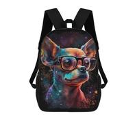 sinyumoney Cosmic Chihuahua Glasses-2 Backpack School Bag Lightweight Airport College Students Back Pack for Teenage Girls Boys Women Men 17inch