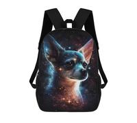sinyumoney Cosmic Chihuahua Portrait-1 Backpack School Bag Fashion Stationery Backpack Waterproof Casual Daypacks- Perfect for Travel, Work And Daily Use 17inch