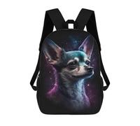 sinyumoney Cosmic Chihuahua Portrait-8 Backpack School Bag Lightweight Casual Daypack School Backpacks for School/Work/Travel 17inch