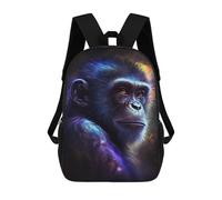 sinyumoney Cosmic Chimpanzee Portrait-2 Backpack School High Secondary School Bags Casual Backpack for Camping Outdoor Adventures And Daily Travel 17inch