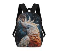 sinyumoney Cosmic Cockatoo Children's Backpacks Kids Fun School Bag Boys Backpack Travel Bag Student Schoolbag Book Stationery Bag Chool Bags 17inch