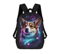 sinyumoney Cosmic Corgi Art Print Backpack School Bag High Secondary School Bags Casual Backpack - Perfect for Travel, Work And Daily Use 17inch