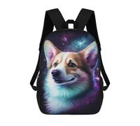 sinyumoney Cosmic Corgi Canvas Print-3 Children's Backpacks School Backpack 3D Printed for Kids Travel Rucksacks Book Bags Kids 17inch School Bag