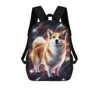 sinyumoney Cosmic Corgi Celestial Companion Backpack School High Secondary School Bags Casual Backpack for Men, Women & Teenage Boys 17inch