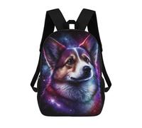 sinyumoney Cosmic Corgi Portrait-14 School Backpack High Secondary School Bags Casual Backpack for Girl, Teen Girls 17inch