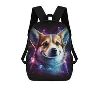 sinyumoney Cosmic Corgi Portrait-19 School Backpack for Girls 17inch Casual Daypack Lightweight Rucksack Boy Girl Backpack for Middle School Students