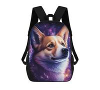 sinyumoney Cosmic Corgi Portrait-20 School Backpack Water Resistant Travel Backpack Computer Bag for Men, Women & Teenage Boys 17inch