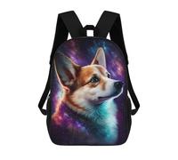 sinyumoney Cosmic Corgi Portrait-22 Backpack School Bag Lightweight Casual Daypack School Backpacks for School/Work/Travel 17inch