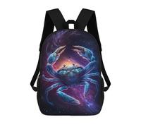 sinyumoney Cosmic Crab Art Print-4 Kids Backpack 17 Inch School Bag 3D Printed Cartoon School Backpacks for Boys And Teenager School Students
