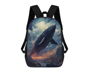 sinyumoney Cosmic Creatures of Whale School Bags Daypacks Business Backpack Water Resistant Bookbag for School/Work/Travel 17inch