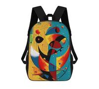 sinyumoney Cosmic Crescents And Orbits - Mid-Century Modern Abstract Geometry 3D Printed Kids Backpacks Boys Fashion School Bag Travel Backpacks School Bags for Boys Elementary School Students 17inch