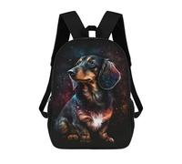 sinyumoney Cosmic Dachshund Art Print-2 Backpack School Bag Water Resistant School Bag Business Backpack for Boys/Girls/Teenagers 17inch