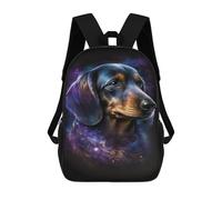 sinyumoney Cosmic Dachshund Art Print-4 3D Printed 17 Inch School Backpack Casual Children's Backpacks 3D Printed for Boys Elementary And Middle