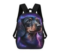 sinyumoney Cosmic Dachshund Portrait-4 17inch School Bag 3D Printed Children's School Backpack Casual Fashion Travel Backpacks for Kids School Students