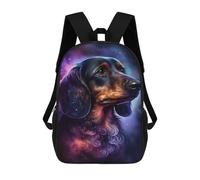 sinyumoney Cosmic Dachshund Portrait-5 Backpack School Bag Lightweight Casual Daypack School Backpacks for Teenage Girls Boys Women Men 17inch