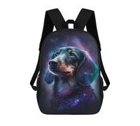 sinyumoney Cosmic Dachshund Portrait-7 Kids Backpack 17 Inch School Bag 3D Printed Cartoon School Backpacks for Boys And Teenager School Students
