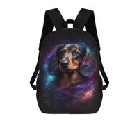 sinyumoney Cosmic Dachshund Portrait-8 Children’s Backpack Girls Boys, 17 Inch Rucksack Bag, Daypack, Primary School, Perfect for Back to Kids