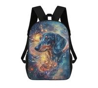 sinyumoney Cosmic Dachshund Space Sausage Dog Rucksacks 3D Printed Children Backpacks Fashion Casual Daypack Cute Travel Bags Outdoor Casual Daypack for Boy And Girl 17inch