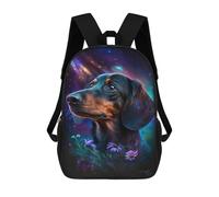 sinyumoney Cosmic Dachshund with Flowers-1 Backpack School Large School Backpack for Boys for Teenage Girls Boys Women Men 17inch