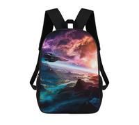 sinyumoney Cosmic Dawn Backpack School Bag Rucksack for Girls Boys Backpacks Large Capacity Kids Back Pack Lightweight School Bags for Children Students 17inch
