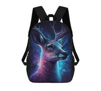 sinyumoney Cosmic Deer Portrait-2 3D Printed 17inch School Bag Children's School Backpack Travel Backpacks Casual Fashion Bag for Kids School Students