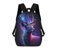 sinyumoney Cosmic Deer Portrait Backpack School Bag Work Laptop Backpack Rucksack Bag for Boys/Girls/Teenagers 17inch