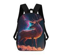 sinyumoney Cosmic Deer School Backpack Business Durable Laptop Bag for Camping Outdoor Adventures And Daily Travel 17inch