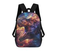 sinyumoney Cosmic Dino Roar Kids School Backpack School Bag 3D Printed School Bag for Boys Elementary And Middle School Students 17inch