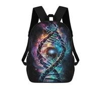 sinyumoney Cosmic DNA Spiral-1 3D Printed Children's School Backpack for Kids Travel Rucksacks Book Bags Kids School Bag 17inch
