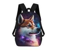 sinyumoney Cosmic Dog Portrait School Backpack High Secondary School Bags Casual Backpack for Girl, Teen Girls 17inch