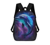 sinyumoney Cosmic Dolphin Art Print-2 Backpack School Daypacks Business Backpack Water Resistant Bookbag for Camping Outdoor Adventures And Daily Travel 17inch