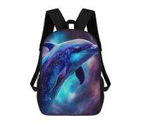 sinyumoney Cosmic Dolphin Art Print-8 3D Printed Children's School Backpack for Kids High Capacity Travel Rucksacks 17 Inch Book Bags Kids
