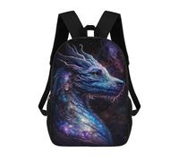 sinyumoney Cosmic Dragon Artwork-1 Rucksacks 3D Printed Children 17inch Backpacks Fashion Casual Daypack Travel Bags Outdoor Casual Daypack for Boy And Girl