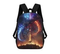 sinyumoney Cosmic Dragon Battle Children's Backpacks School 3D Printed Bag Bookbag for Kids Travel Rucksacks Boy Girl Book Bags Kids School Bag 17inch