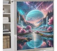 sinyumoney Cosmic Dreams Anti-Mould Proof Resistant Daily Household Stylish Washable Modern Polyester Water Repellent for Bathroom Wet Room 69.69x70.87Inch（177x180cm）