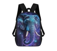 sinyumoney Cosmic Elephant Art Print-10 Backpacks Kids 17inch School Backpack School Bag 3D Printed School Bag for Boys Elementary And Middle School Students