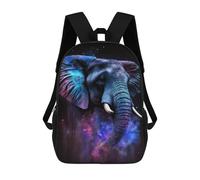 sinyumoney Cosmic Elephant Art Print-15 Children's School Backpack Fashion Casual 17inch 3D Printed School Bags Boy School Backpack Large Backpack