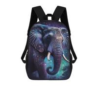 sinyumoney Cosmic Elephant Art Print-7 Backpack School Bag Large School Backpack for Boys - Perfect for Travel, Work And Daily Use 17inch