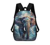 sinyumoney Cosmic Elephant Journey Backpacks, Kids Backpack Student School Bag 3D Printed Travel Backpacks Fashion Accessory Backpack Children Waterproof School Bags 17inch